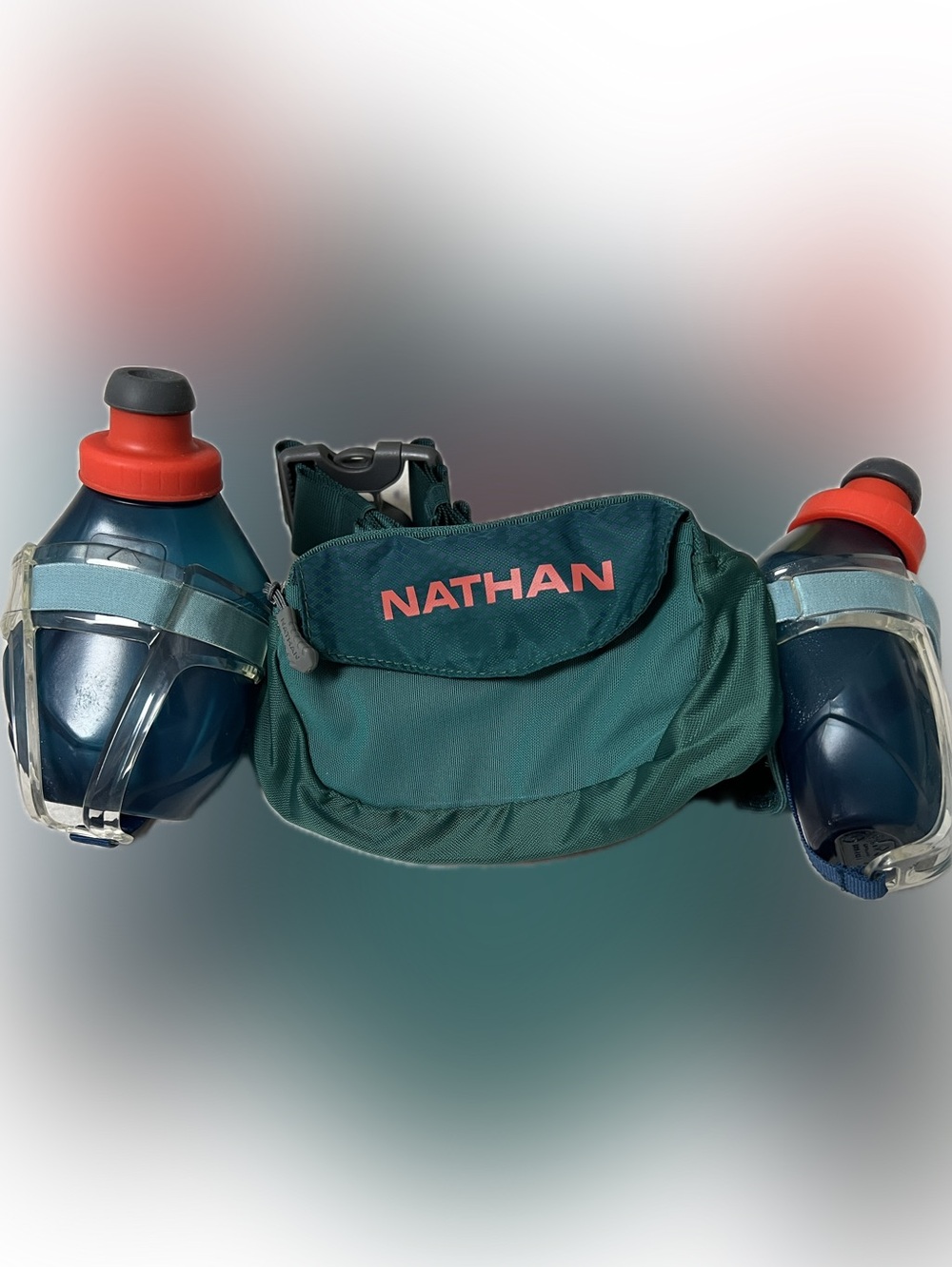 Nathan Dark Teal Men's jogging Belt Bag with Dual Bottles